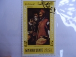 Stamps Yemen -  South Arabia-Pintura: The Water, Oleo de Carrier. 