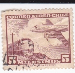 Stamps : America : Chile :  avión y  tren