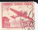 Stamps Chile -  Avión y edificio