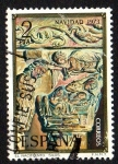 Stamps Spain -  Navidad 1973 - Nacimiento. Capitel del Monasterio de Silos (Burgos)