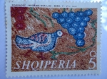 Stamps Albania -  Mosaico de Pájaro y Uvas - mosaicos del Siglo V y VI Excavados en la Ciudad de Pogradec (Albania) Sh