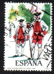 Stamps Spain -  Uniformes militares - Fusilero del regimiento de Vitoria 1766
