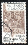 Stamps Spain -  Bimilenario de Zaragoza - Mosaico de Orfeo