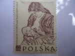 Stamps : Europe : Poland :  Pintura - "maternidad"- Oleo:Stanislaw  wyspianski (1869-1907)- Artistas Polacos