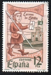 Sellos del Mundo : Europe : Spain : Día mundial del sello - Correo a pie S. XIV