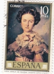Stamps Spain -  PINTURA -María Amalia de Sajonia (Vicente López)  (G)