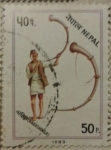 Stamps : Asia : Nepal :  instrumentos musicales nepal 1983