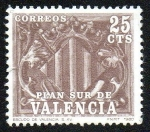 Sellos de Europa - Espa�a -  Plan Sur de Valencia - Escudo de Valencia S. XV