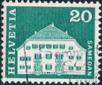 Stamps Switzerland -  SERIE BÁSICA 1968. EDIFICIOS. CASA PLANTA, EN SAMEDAN. Y&T Nº 818