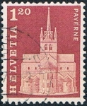 Stamps Switzerland -  SERIE BÁSICA 1968. EDIFICIOS. ABADÍA DE PAYERNE. Y&T Nº 822