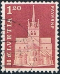 Sellos de Europa - Suiza -  SERIE BÁSICA 1968. EDIFICIOS. ABADÍA DE PAYERNE. Y&T Nº 822