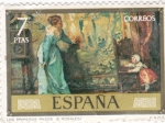 Sellos de Europa - Espaa -  PINTURA- Los Primeros pasos (E.Morales)    (G)