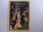 Stamps Spain -  Pintura: Navidad 1968-Nacimiento de Jesus. de Barocci)