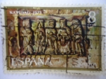 Stamps Spain -  Pintura: Navidad 1973-Adoración de los Reyes-Butrera