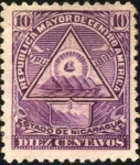 Stamps : America : Nicaragua :  Escudo antiguo de Nicaragua. UPU 1898