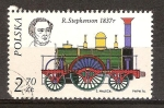 Stamps Poland -  Robert Stephenson y su locomotora 