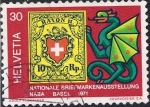 Sellos de Europa - Suiza -  EXPOSICIÓN FILATÉLICA NACIONAL, BASILEA 1971. Y&T Nº 875