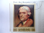 Stamps : Asia : United_Arab_Emirates :  Pintura-Ajman - THOMAS JEFFERSON- por Rembrandt Peale 