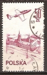 Stamps Poland -  PZL-Mielec TS-11 Iskra avión de entrenamiento sobre el castillo de Varsovia.