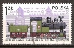 Sellos del Mundo : Europa : Polonia : Locomotora de Vapor N º Py27 y tierna No. 721, Znin-Gasawa. 