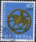 Stamps : Europe : Switzerland :  PRO PATRIA 72. DESCUBRIMIENTOS ARQUEOLÓGICOS. ARANDELA DECORATIVA, ALTA EDAD MEDIA. Y&T Nº 904