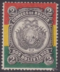 Stamps America - Bolivia -  Escudo - Tricolor