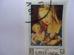 Sellos de Asia - Emiratos rabes Unidos -  Navidad 1970 - Madonna and Child  with a pear - Pintor:Albrecht Durer.