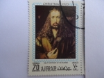 Stamps : Asia : United_Arab_Emirates :  Navidad 1970 - Autorretrato de Albrecht Durer.-Self Portrait at 29.