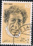 Stamps : Europe : Switzerland :  HOMBRES CÉLEBRES. ALBERTO GIACOMETTI, ESCULTOR Y PINTOR. Y&T Nº 909