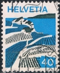 Stamps Switzerland -  SERIE BÁSICA 1973. PAISAJES. LAVAUX. Y&T Nº 938