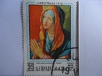 Stamps : Asia : United_Arab_Emirates :  Navidad 1970 - Virgen María Rezando -Pintor:Albrecht Durer.