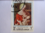 Stamps : Asia : United_Arab_Emirates :  Pintura.-Ajman- Virgin with the Iris -Pintor:Albrecht Durer.
