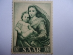 Stamps Germany -  Pintura- Alemania Saar (1954 -serie de tres valores)