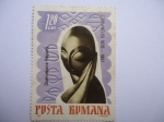 Stamps Romania -  Domnnisoara Pogany.-del escultor rumano:Constantin Brancusi 1876-1957.