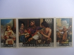 Stamps San Marino -  Pinturas.- de:Giovanni Francesco Barbieri (Guercino)