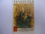 Stamps Venezuela -  Pintura-Navidad 1967-Oleo:La virgen del Rosal.-Pintor:Esteban Lochner.