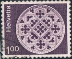 Stamps Switzerland -  SERIE BÁSICA 1974. ARQUITECTURA. ROSETÓN DE LA CATEDRAL DE LAUSANA. Y&T Nº 968