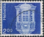 Stamps Switzerland -  SERIE BÁSICA 1974. ARQUITECTURA. MIRADOR, SCHAFFHOUSE. Y&T Nº 971