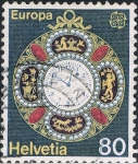 Stamps Switzerland -  EUROPA 1976. OBRAS DE ARTESANÍA. RELOJ DE BOLSILLO DEL SIGLO XVIII. Y&T Nº 1004
