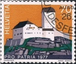 Sellos de Europa - Suiza -  PRO PATRIA 1977. CASTILLOS SUIZOS. SARGANS, CANTON DE SAINT GALLEN. Y&T Nº 1028
