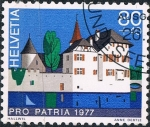 Sellos de Europa - Suiza -  PRO PATRIA 1977. CASTILLOS SUIZOS. HALLWIN, CANTON DE ARGOVIA. Y&T Nº 1029