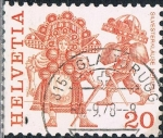 Stamps Switzerland -  SERIE BÁSICA 1977. COSTUMBRES POPULARES. LAS SYLVESTERKLAUSEN, DE HERISAU. Y&T Nº 1035