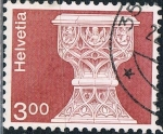 Stamps : Europe : Switzerland :  SERIE BÁSICA. ARQUITECTURA Y ARTESANIA. FUENTE BAUTISMAL DE LA IGLESIA SAN MAURICIO, SAANEN, SIGLO X