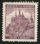 Stamps Czechoslovakia -  REPUBLICA CHECA - Kutná Hora - centro histórico de la ciudad,iglesia de Santa Bárbara y catedral de 