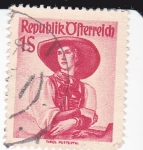 Stamps Austria -  Trajes regionales austriacos- Tirol
