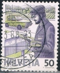 Stamps : Europe : Switzerland :  SERIE BÁSICA. TRATAMIENTO DEL CORREO. CARTERO DE 1986. Sc Nº 786