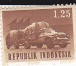 Stamps : Asia : Indonesia :  Camión con remolque