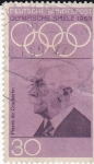 Stamps : Europe : Germany :  Olimpiada-1968  Pierre de Coubertin