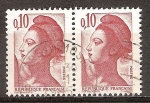 Stamps France -  Liberty (Libertad de guiar al pueblo de Delacroix).