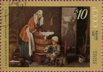 Stamps : Europe : Russia :  Museos de arte extranjeros de la URSS. "Lavandera" de Jean-Baptiste-Siméon Chardin.